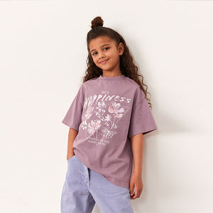 Pink Floral Acid Wash Graphic T-Shirt (3-12yrs)