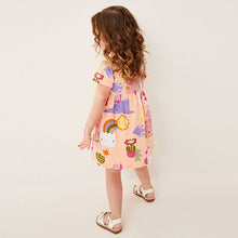 Load image into Gallery viewer, Pink Short Sleeve Cotton Jersey Dress (3mths-6yrs)
