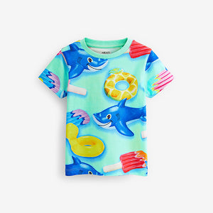 Multi Colour Summer Float Short Sleeve All Over Print T-Shirt (3mths-6yrs)