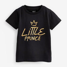 Load image into Gallery viewer, Black/Gold Little Prince Short Sleeve Character T-Shirt (3mths-6yrs)
