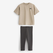 Load image into Gallery viewer, Neutral Oversized Short Sleeve T-Shirt and Leggings Set (3mths-6yrs)
