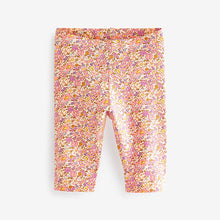 Load image into Gallery viewer, Pink / Lilac Ditsy Printed Cropped Leggings (3mths-6yrs)
