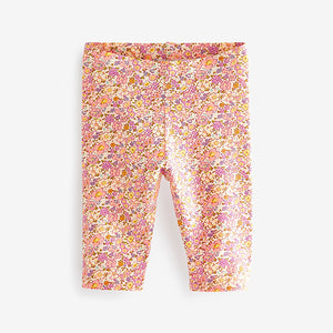 Pink / Lilac Ditsy Printed Cropped Leggings (3mths-6yrs)