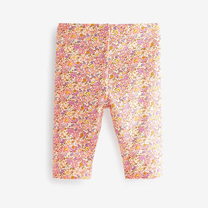 Pink / Lilac Ditsy Printed Cropped Leggings (3mths-6yrs)