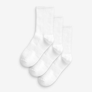 White Arch Support Ankle Socks 3 Pack