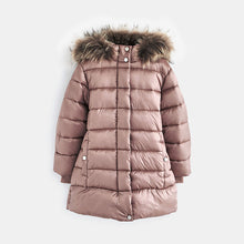 Load image into Gallery viewer, Toffee Pink Shower Resistant Faux Fur Trim Padded Coat (3-12yrs)
