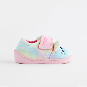 Rainbow Cat Cupsole Slippers (Younger Girls)