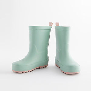 Sage Green Rubber Wellies (Younger Girls)