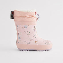 Load image into Gallery viewer, Pink Fairy Thermal Thinsulate™ Lined Cuff Wellies (Younger Girls)
