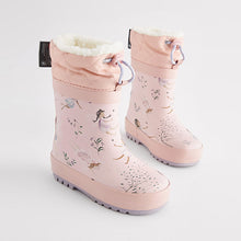 Load image into Gallery viewer, Pink Fairy Thermal Thinsulate™ Lined Cuff Wellies (Younger Girls)
