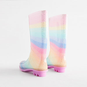 Rainbow Glitter Wellies (Older Girls)