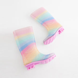 Rainbow Glitter Wellies (Older Girls)