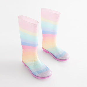 Rainbow Glitter Wellies (Older Girls)