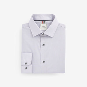 Lilac Purple Regular Fit Easy Care Textured Shirt