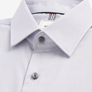 Lilac Purple Regular Fit Easy Care Textured Shirt