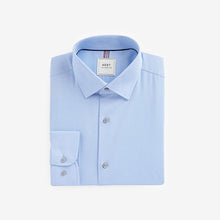 Load image into Gallery viewer, Light Blue Regular Fit Easy Care Textured Single Cuff Shirt
