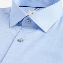 Load image into Gallery viewer, Light Blue Regular Fit Easy Care Textured Single Cuff Shirt
