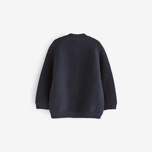 Navy Zip Through Cardigan