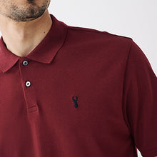 Load image into Gallery viewer, Red Burgundy Regular Fit Pique Polo Shirt
