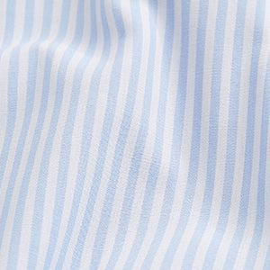 Blue/Blue Stripe Regular Fit Trimmed Shirts 2 Pack