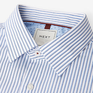 Blue Print/Blue Stripe Regular Fit Trimmed Shirts 2 Pack