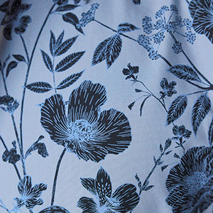 Dark Blue Floral Slim Fit Printed Trimmed Short Sleeve Shirt