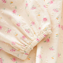 Load image into Gallery viewer, Pink/Cream Ditsy Printed Cotton Ruffle Blouse (3mths-5-6yrs)
