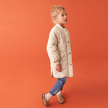 Load image into Gallery viewer, Neutral Longline Quilted Padded Coat (3-16yrs)
