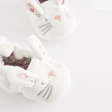 Load image into Gallery viewer, White Bunny Character Slip-On Baby Shoes (0-18mths)
