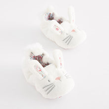 Load image into Gallery viewer, White Bunny Character Slip-On Baby Shoes (0-18mths)
