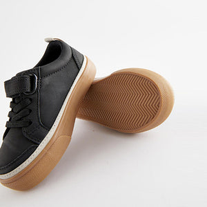 Black Standard Fit (F) Touch Fastening Chevron Trainers