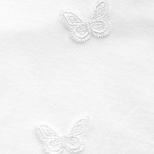 Load image into Gallery viewer, White 100% Cotton Crochet Butterfly T-Shirt (3-12yrs)
