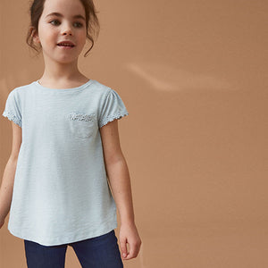 Blue Daisy Pocket T-Shirt (1.5-12yrs)