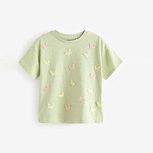 Green Crochet Butterfly T-Shirt (3-12yrs)