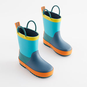 Bright Colourblock Handle Wellies (Younger Boys)