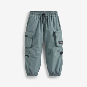 Petrol Blue Lined Parachute Cargo Trousers (3-12yrs)
