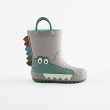 Load image into Gallery viewer, Neutral 3D Crocodile Handle Wellies (Younger Boys)
