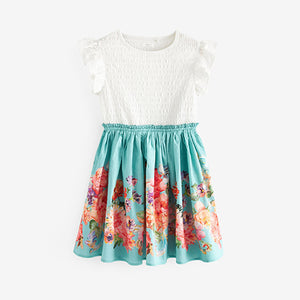 Blue Floral Skirt Dress (3-11yrs)