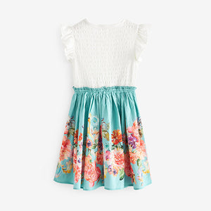 Blue Floral Skirt Dress (3-11yrs)