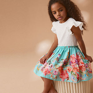 Blue Floral Skirt Dress (3-11yrs)