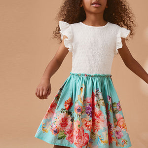 Blue Floral Skirt Dress (3-11yrs)