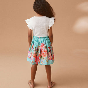 Blue Floral Skirt Dress (3-11yrs)