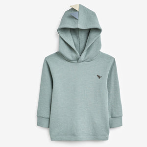 Mineral Blue Textured Jersey Dino Spikes Hoodie (3mths-6yrs)