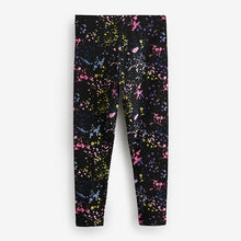 Load image into Gallery viewer, Black/Pink/Blue Splat Printed Leggings (3-12yrs)
