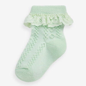 Pastel Lace Baby Socks 7 Pack (0mths-2yrs)