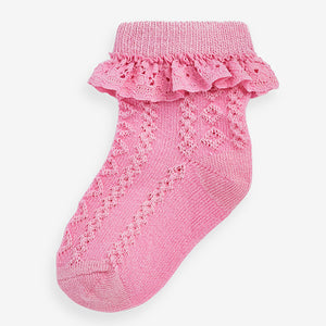 Pastel Lace Baby Socks 7 Pack (0mths-2yrs)