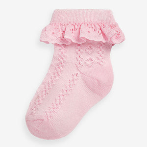 Pastel Lace Baby Socks 7 Pack (0mths-2yrs)