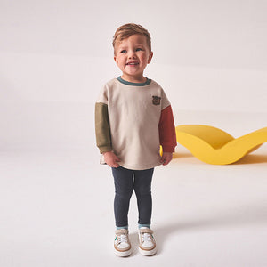 Stone Colourblock Character Sweatshirt and Legging Set (3mths-6yrs)