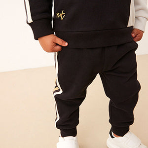 Black/Grey Colourblock Hoodie and Jogger Set (3mths-6yrs)