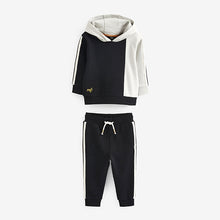 Load image into Gallery viewer, Black/Grey Colourblock Hoodie and Jogger Set (3mths-6yrs)
